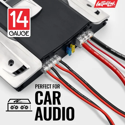 Vista 4 de Install Link Cable de altavoz de calibre 14 (cable de altavoz) para cable de audio de automóvil, hogar o RV, 100 pies, CCA