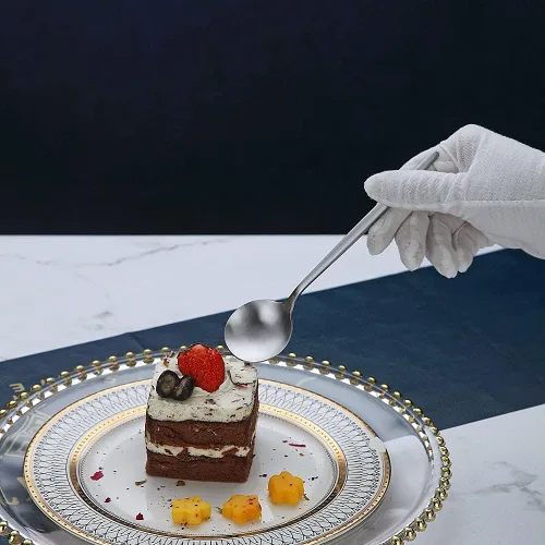 Vista 6 de Matt Silver - 6 cucharaditas de té de acero inoxidable para el hogar, cocina o restaurante, aptas para lavavajillas