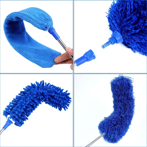 Vista 7 de ZZ LAZYCOTTAGE 10 piezas de plumero de telaraña de microfibra con poste de extensión (254 cm de telescopado), plumeros lavables para limpieza