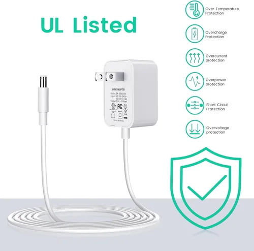Vista 3 de Cable de alimentación para Graco DuetSoothe, columpio de bebé Simple Sway, cargador de 5 V blanco Para Glider LX, DuoGlider, Sweetpeace, enchufe