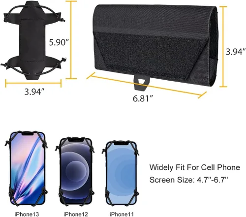 Vista 5 de IDOGEAR Bolsa táctica Molle para teléfono celular con múltiples camuflaje para chaleco, placa Molle, utilidad, bolsa pequeña militar, soporte