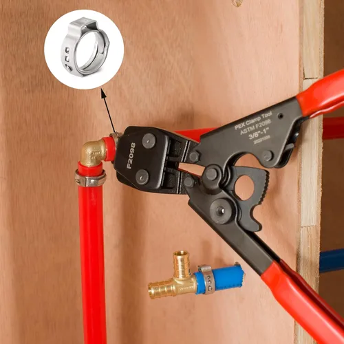 Vista 4 de Paquete de 100 anillos de abrazadera Pex de 1/2 pulgada, anillo de crimpado PEX de acero inoxidable 304 premium, abrazaderas de ajuste Pex