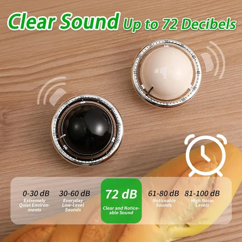 Vista 5 de Temporizador de cocina mecánico, lindo de cuerda de 60 minutos, temporizador manual de cuenta regresiva para niños, aula, hogar, estudio y cocina