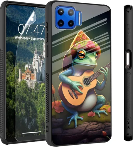 Vista 10 de Funda para Motorola Moto Edge 2022, cubierta trasera de vidrio templado con protector de pantalla, funda protectora a prueba de golpes para Motorola