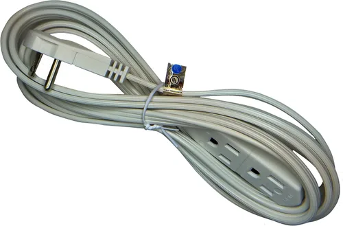 Vista 7 de Webber CW43577 - Cable de extensión triple de enchufe plano de perfil bajo (9 pies), color blanco