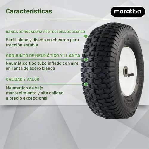 Vista 5 de Marathon 20336 13x5.00-6" neumático neumático y conjunto de rueda, neumático de repuesto para cortacésped