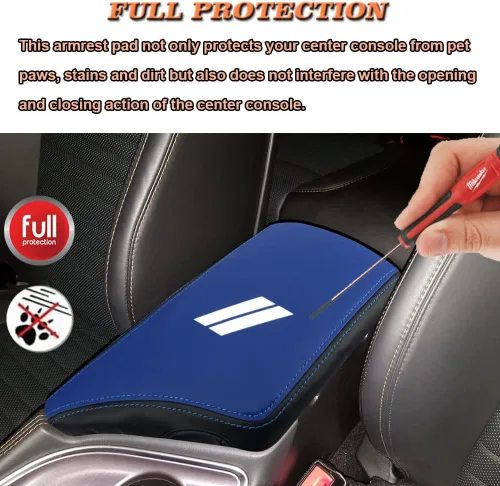 Vista 3 de Funda para el reposabrazos del automóvil, impermeable, para consola central, cubre cajas, resistente a los arañazos, funda protectora de cuero