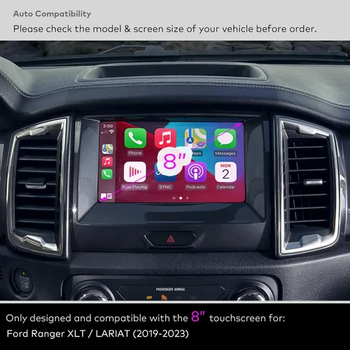 Vista 2 de Protector de pantalla de vidrio templado para Ford Ranger XLT/LARIAT Sync3 2019, 2020, 2021, 2021, 2022, 2023, pantalla táctil de 8 pulgadas [9H]