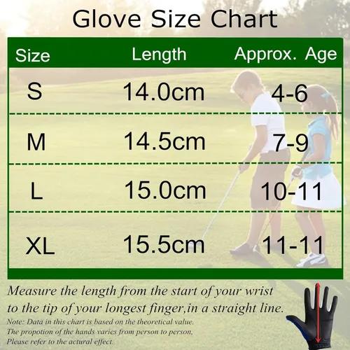 Vista 7 de FINGER TEN Kids Golf Glove 2 Pack Rain Hot Wet Grip