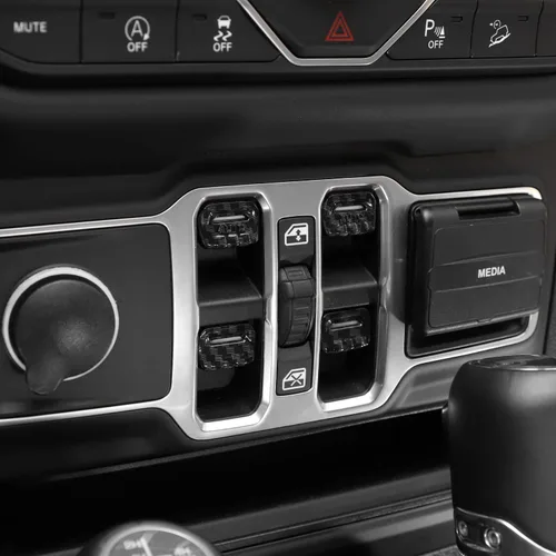 Vista 7 de CheroCar Cubierta de botón para interruptor de ventana Jeep JL, accesorios interiores para Jeep Wrangler JL JLU Gladiator JT 2018-2021