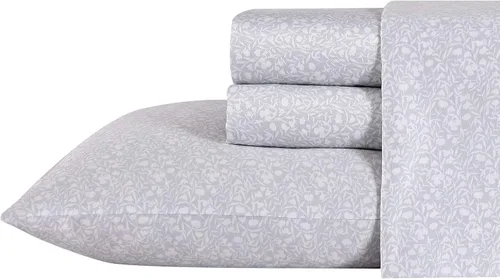 Vista 11 de Laura Ashley - Juego de sábanas individuales con sábana bajera y funda de Bettinas Blooms Rojo