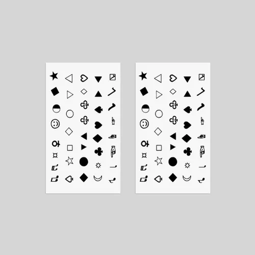 Vista 3 de Más de 50 hojas de tatuajes temporales pequeños geométricos pequeños para niños y adultos, pequeño símbolo de póquer, corazón estrella, tatuajes