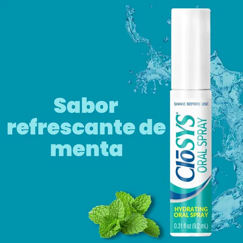 Vista 4 de CloSYS Spray bucal oral sin azúcar para mal aliento, pH equilibrado con sabor a menta, 0.31 onzas (3 unidades)