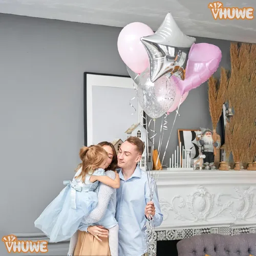 Vista 14 de Globos de estrella beige de 18 pulgadas, 10 globos de Mylar de forma estrella beige con revestimiento metálico de helio para decoraciones de fiesta