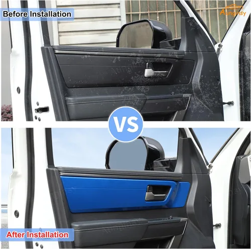 Vista 2 de Aunginsy 4 piezas cubierta de panel de manija interior de puerta para auto, compatible con Toyota Tundra 2022 2023 2024 2025, protector de panel