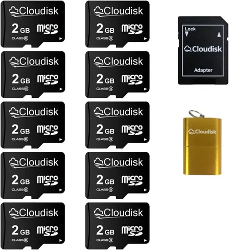 Vista 11 de Paquete de 10 tarjetas Micro SD de 128 MB de pequeña capacidad (no 128 GB) Tarjeta de memoria C4 con adaptador, lector de tarjetas