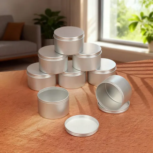 Vista 4 de 32 latas de aluminio de 6 onzas con tapas, latas de metal de aluminio con tapa de rosca para bálsamo labial, ungüento, especias, dulces