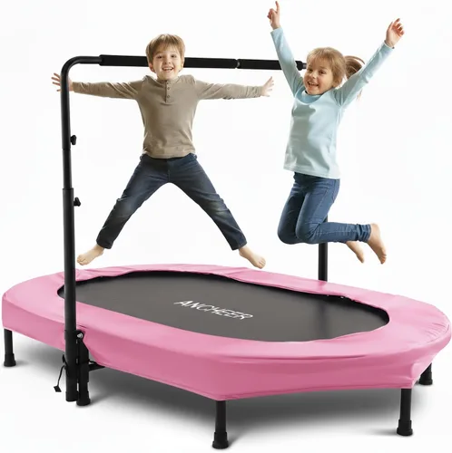 Vista 8 de ANCHEER Trampoline for Kids, Toddler Trampoline Indoor Sports and Outdoor Games 56" Kids Rebounder 220LBS Capacity with Adjustable Safety Handrail