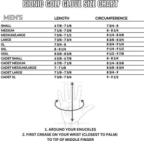 Vista 7 de Bionic. Guantes para hombre. Para golf fabricado con piel de Cabretta duradera y genuina.