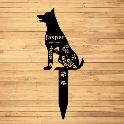 Vista 3 de Estaca de metal para perros conmemorativos para tumbas para perros al aire libre, estaca conmemorativa personalizada para perros, estaca