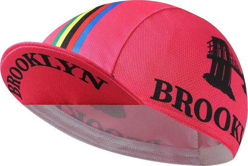 Vista 20 de Brooklyn - Gorra de ciclismo retro para usar debajo del casco, forro de casco de ciclismo, transpirable y absorción de sudor