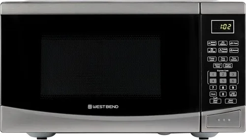 Vista 7 de Horno microondas West Bend WBMW92B de 900 vatios, compacto con 6 configuraciones pre-cocción, descongelamiento rápido, panel de control electrónico