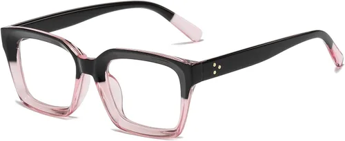 Vista 20 de EYLRIM Classic Thick Square Frame Clear Lens Glasses for Women Men A93 Verde tortuga