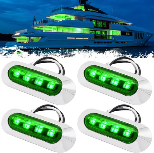 Vista 8 de Luces LED marinas impermeables de 3.8 pulgadas, luces LED marinas de cortesía, luz de navegación, popa de popa de cabina, iluminación para pontón