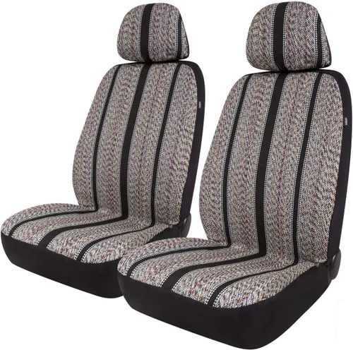 Vista 10 de West Coast Auto Baja Blanket - Funda de asiento de cubo para automóvil, camión, camioneta, SUV, compatible con bolsa de aire (2 unidades, negro)
