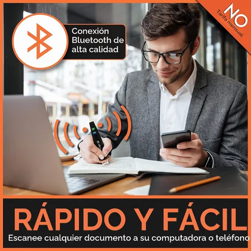Vista 5 de Escáner portátil OCR Scanmarker Air, forma de bolígrafo, versión USB, (compatible con Mac. y Win.), Negro