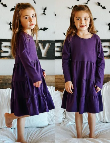 Vista 6 de Arshiner Vestido de manga larga para niña con volantes, tipo túnica