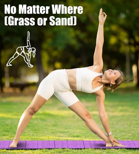 Vista 5 de Tapete de yoga plegable y grueso con posturas de asanas, regalo de Navidad para esposas y niñas, antideslizante de 0.315 pulgadas de grosor