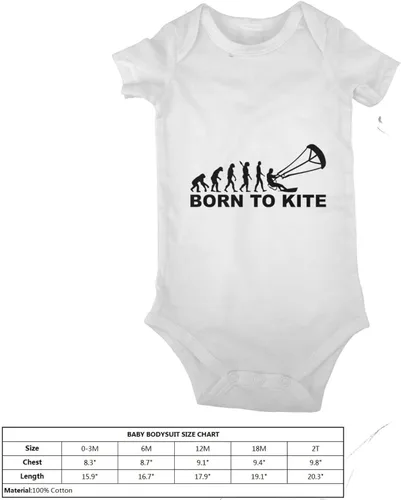 Vista 3 de Yoigng Kitesurfing Evolution Born To Kitesurf Baby Jersey Bodysuit Newborn Short Sleeve Romper Infant Tights Children'S