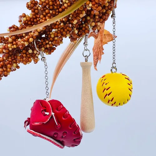 Vista 5 de Pendientes de sóftbol para mujer, joyería de sóftbol para mamás, regalos de sóftbol para niñas, regalos de equipo de sóftbol, joyería de softbol
