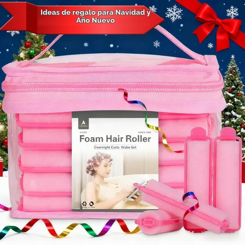 Vista 8 de 60 Piezas Rodillos de Espuma para Cabello - Rizadores Suaves para Dormir para Peinado del Cabello (0.59 pulgadas, Rosa)