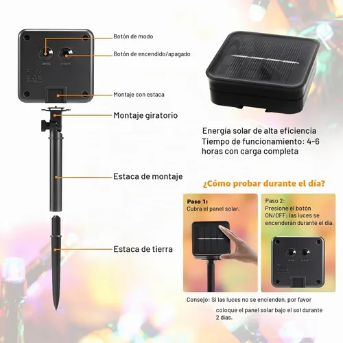 Vista 8 de SyouHome - Guirnalda de luces solares para exteriores, paquete de 6 600 luces LED solares de Navidad Varios