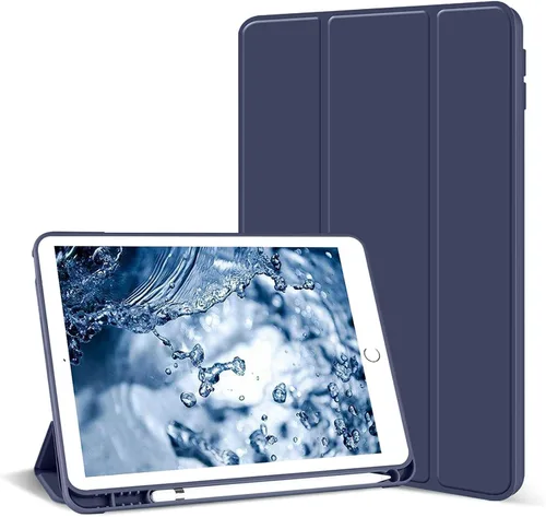 Vista 10 de Aoub Funda para iPad de 9ª/8ª/7ª generación de 10.2 pulgadas, apagado automático/activación delgada, ligera, triple soporte, funda trasera de TPU