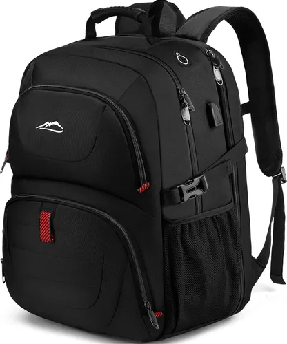 Vista 12 de ProEtrade Mochila de viaje extra grande para portátil, antirrobo, para escuela y negocios, con puerto de carga USB, para portátil de 17 pulgadas