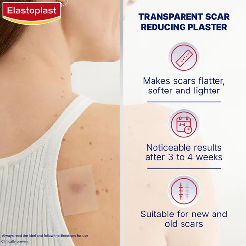 Vista 3 de Elastoplast Yesos reductores de cicatrices (21 piezas), tratamiento rápido y cómodo para cubrir cicatrices, hojas de cicatrices para reducir