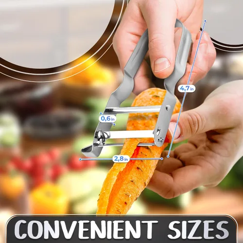 Vista 2 de Peladores de verduras para juego de cocina, pelador de frutas, pelador de verduras multifunción de acero inoxidable, pelador de papas, triturador