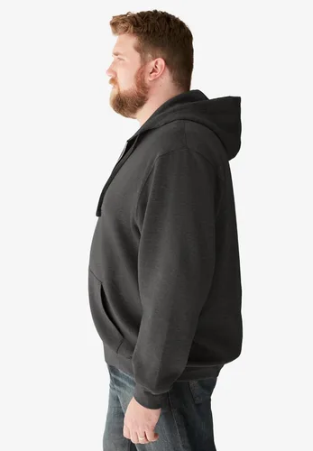 Vista 3 de KingSize - Chaqueta de forro polar con capucha y cremallera frontal para hombre