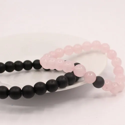 Vista 4 de KSQS - Pulseras para pareja de larga distancia (con cuentas de 516 de pulgada) para Navidad, cumpleaños, San Valentín