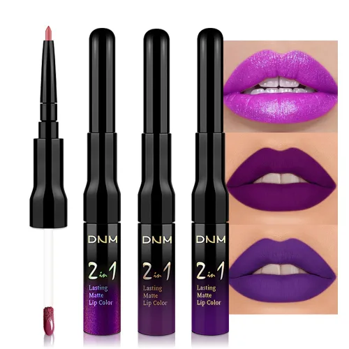 Vista 33 de evpct Juego de 3 lápices labiales líquidos y delineadores de labios para mujeres, 24 horas de larga duración, 24 horas, lápiz labial mate de larga