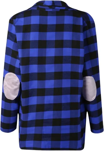 Vista 4 de Women's Long Sleeve Open Front Cardigan Buffalo Plaid Knitted Tops Shirts