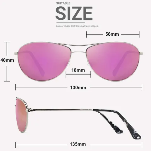 Vista 5 de MAXJULI Gafas de sol polarizadas de aviador para cara pequeña a mediana 8017 y 8018