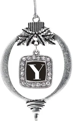 Vista 137 de Inspired Silver - Adorno con dije de reina de rodillo - Adornos navideños cuadrados de plata con joyas de circonita cúbica