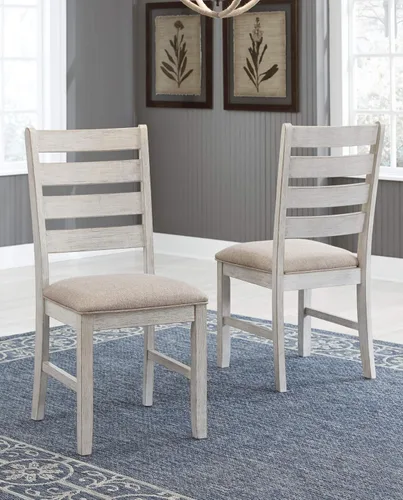 Vista 3 de Signature Design by Ashley Skempton - Silla de comedor moderna de 20 pulgadas, 2 unidades, banco de almacenamiento de granja Skempton Whitewash