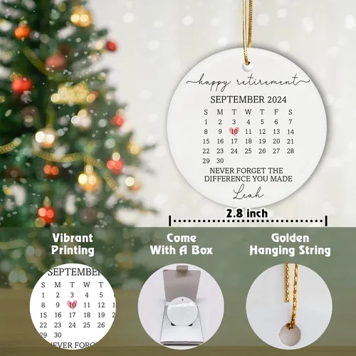 Vista 3 de Regalos de jubilación para hombres y mujeres, adorno de Navidad 2024, nunca olvides la diferencia que hiciste, regalo de agradecimiento