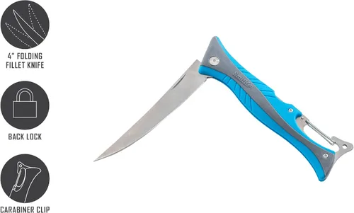 Vista 3 de Smith's RegalRiver - Cuchillo de filete flexible plegable de 4 pulgadas - Verde - Hoja de bloqueo de acero inoxidable - Cuchillo de bolsillo