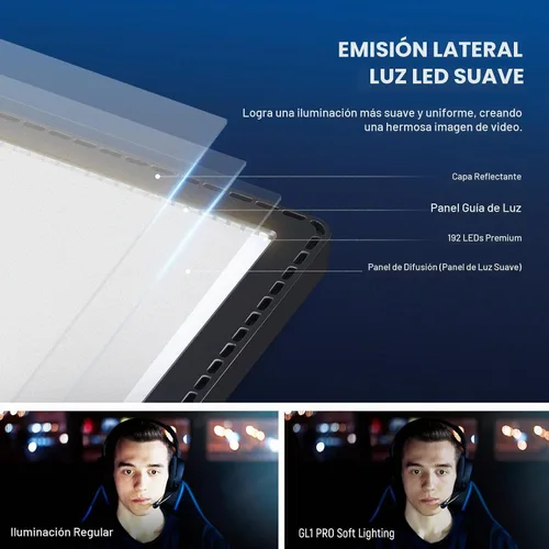 Vista 3 de NEEWER Luz LED de 15.5 pulgadas, abrazadera en el panel de escritorio, iluminación de video para grabación de juegos, llamada de zoom, CRI97+, 2.4G